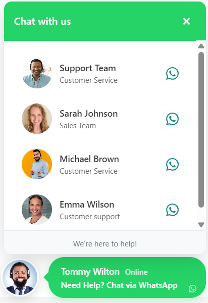WhatsApp Multi-Agent Chat Widget